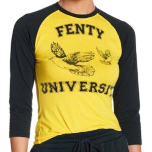 Puma x Fenty by Rihanna University Baseball Tee Yellow/Green NWT S